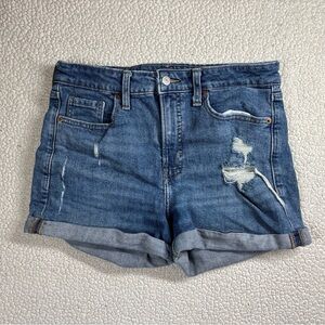 Old Navy Women High Rise OG Straight Secret Smooth Pockets S:8 Distressed Shorts